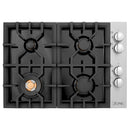ZLINE 30-Inch Gas Cooktop with 4 Gas Brass Burners and Black Porcelain Top (RC-BR-30-PBT)