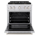 ZLINE 30-Inch 4.2 cu. ft. Paramount Dual Fuel Range with Gas Cooktop and Electric Convection Oven in Stainless Steel with 4 Brass Burners (SDR-BR-30)