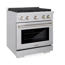 ZLINE 30-Inch 4.2 cu. ft. Paramount Dual Fuel Range with Gas Cooktop and Electric Convection Oven in Stainless Steel with 4 Brass Burners (SDR-BR-30)