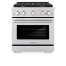 ZLINE 5-Piece Appliance Package - 30-Inch Paramount Dual Fuel Range, Wall Mount Range Hood, 36-Inch French Door Refrigerator, Dishwasher, and 30-Inch Microwave Drawer in Stainless Steel