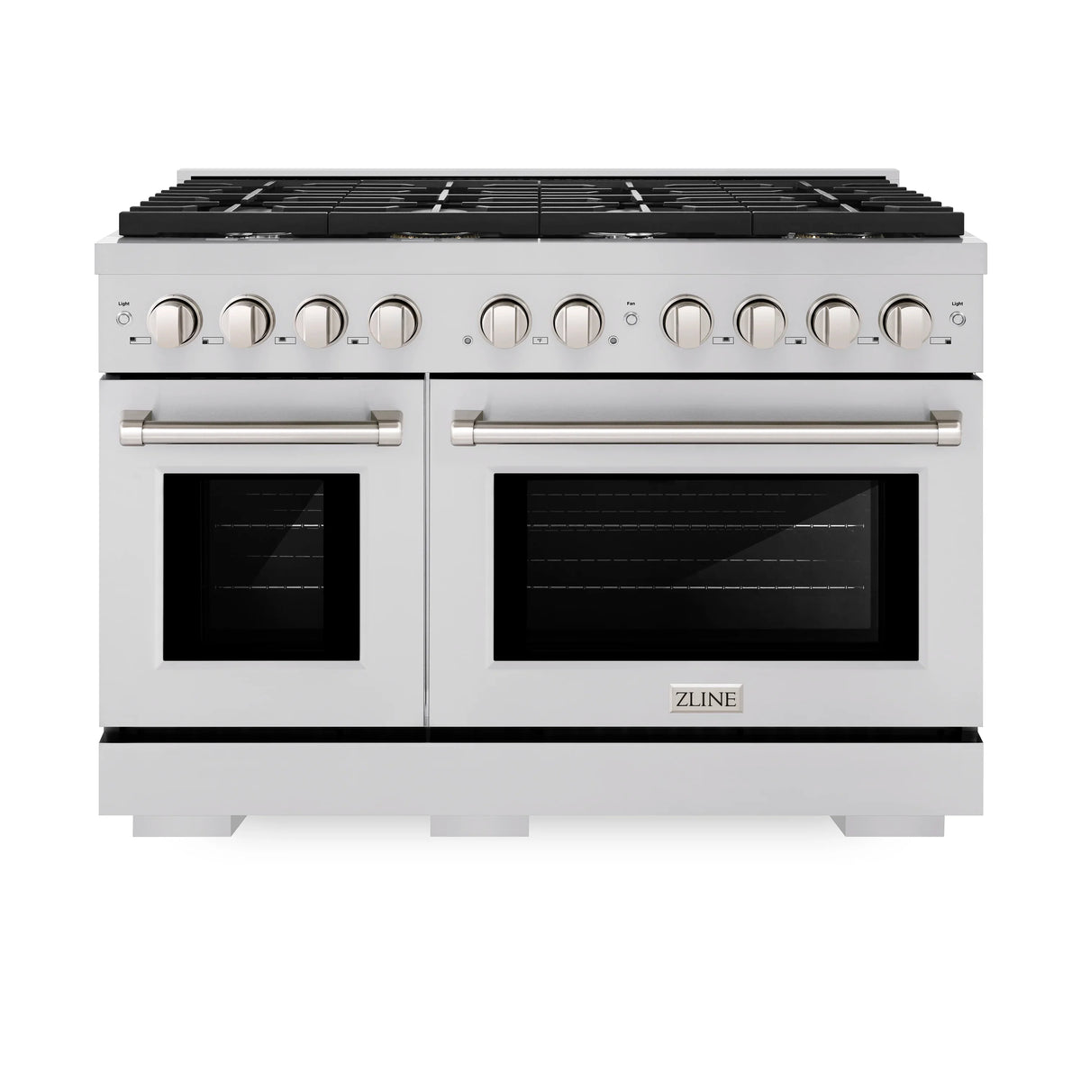 ZLINE 4-Piece Appliance Package - 48-Inch Paramount Dual Fuel Range, Refrigerator with Water Dispenser, Dishwasher, and 24-Inch Microwave Drawer in Stainless Steel