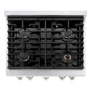 ZLINE 30-Inch 4.2 cu. ft. Paramount Dual Fuel Range with 4 Burner Gas Cooktop and Electric Convection Oven in Satin Stainless Steel (SDRS-30)