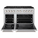 ZLINE 48-Inch 6.7 cu. ft. Paramount Double Oven Dual Fuel Range with 8 Burner Gas Cooktop in Satin Stainless Steel (SDRS-48)