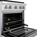 ZLINE 30-Inch 4.2 cu. ft. Paramount Dual Fuel Range with Gas Cooktop and Electric Convection Oven in Satin Stainless Steel with 4 Brass Burners (SDRS-BR-30)
