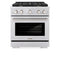 ZLINE 30-Inch Paramount Gas Range with 4.2 cu. ft.  Convection Gas Oven in Stainless Steel with 4 Brass Burners (SGR-BR-30)