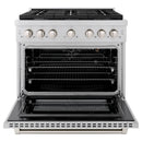 ZLINE 36-Inch 5.2 cu. ft. Paramount Gas Range with Convection Gas Oven in Stainless Steel with 6 Brass Burners (SGR-BR-36)