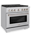 ZLINE 36-Inch 5.2 cu. ft. Paramount Gas Range with Convection Gas Oven in Stainless Steel with 6 Brass Burners (SGR-BR-36)