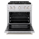 ZLINE Appliance Package - 30-Inch Stainless Steel Gas Range, Modern Over The Range Microwave and Tall Tub Dishwasher (3KP-SGROTR30-DWV)