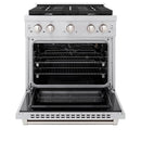 ZLINE 3-Piece Appliance Package - 30-Inch Paramount Gas Range, 36-Inch French Door Refrigerator, Dishwasher, in Stainless Steel