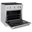 ZLINE 30-Inch Paramount Gas Range with 4 Burner and  4.2 cu. ft. Convection Gas Oven in Stainless Steel (SGR30)