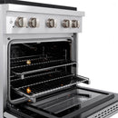 ZLINE 5-Piece Appliance Package - 30-Inch Paramount Gas Range, Wall Mount Range Hood, 36-Inch French Door Refrigerator, Dishwasher, and 30-Inch Microwave Drawer in Stainless Steel