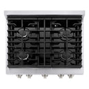 ZLINE 3-Piece Appliance Package - 30-inch Gas Range, Convertible Hood & Microwave Drawer in Stainless Steel (3KP-SGRRH30-MW)