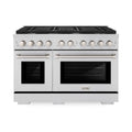 ZLINE 48-Inch Paramount Gas Range with 8 Burners and 6.7 cu. ft. Double Gas Oven in Fingerprint Resistant Satin Stainless Steel (SGRS-48)