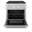 ZLINE 3-Piece Appliance Package - 30-Inch Gas Range, Microwave Oven and Dishwasher in Satin Stainless Steel (3KP-SGRSOTRHDW30)