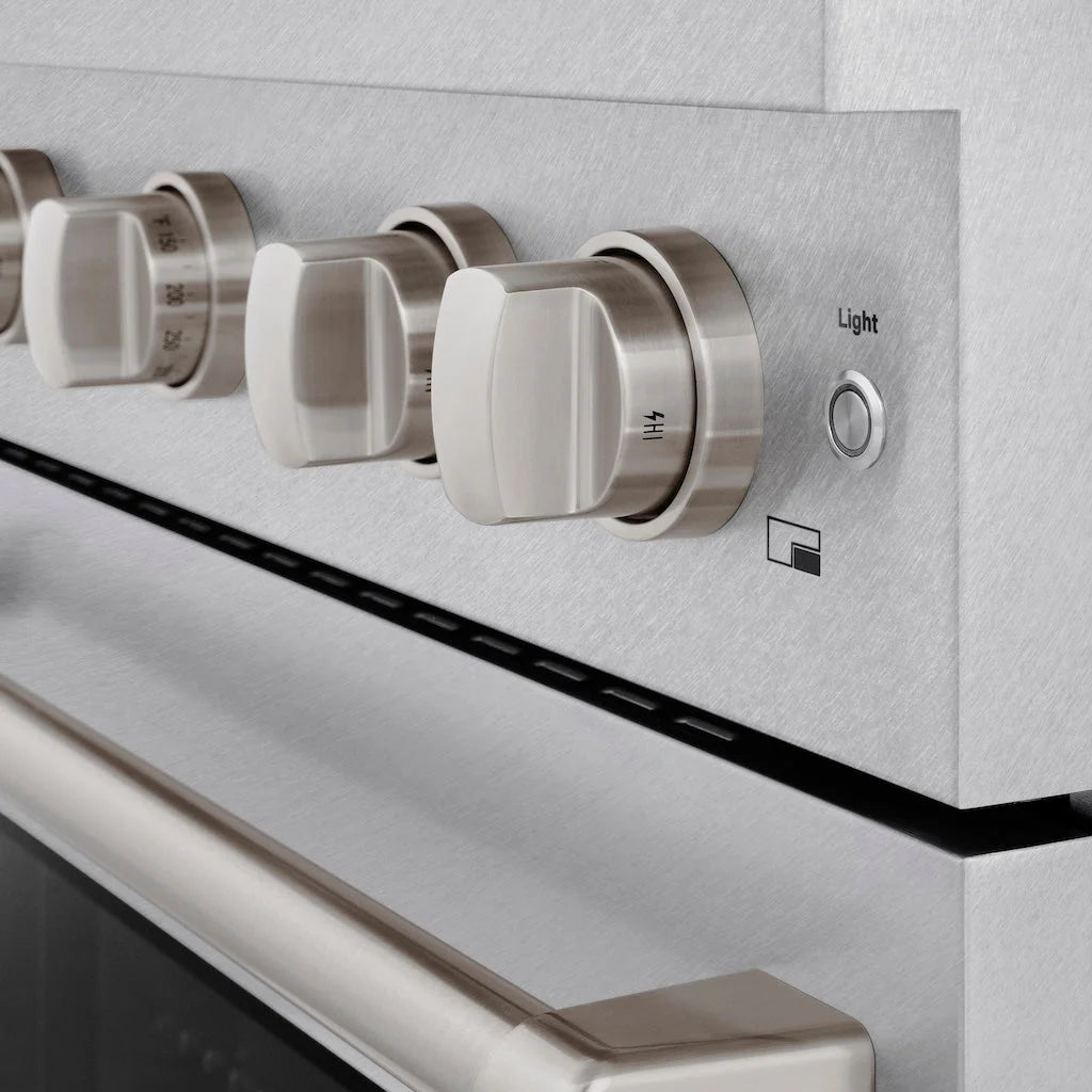 Stainless steel cooktop control panel with knobs and Light indicator