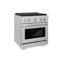 ZLINE 3-Piece Appliance Package - 30-Inch Gas Range, Microwave Oven and Dishwasher in Satin Stainless Steel (3KP-SGRSOTRHDW30)