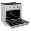 ZLINE 30-Inch Paramount Gas Range with 4 Burner and 4.2 cu. ft. Convection Gas Oven in Satin Stainless Steel (SGRS-30)
