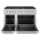 ZLINE 48-Inch Paramount Gas Range with 8 Gas Burners and 6.7 cu. ft. Double Oven in Fingerprint Resistant Satin Stainless Steel (SGRS-BR-48)