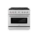 ZLINE Autograph 36-Inch Paramount Gas Range in Stainless Steel with Polished Nickel Helix Handle (SGRZ-36-KPN)