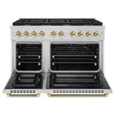ZLINE Autograph 48-Inch Paramount Gas Range in Stainless Steel with Polished Gold Helix Handles (SGRZ-48-KG)