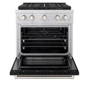 ZLINE 30-Inch 4.2 cu. ft. Paramount Gas Range with 4 Burner DuoPro™ Cooktop and Convection Gas Oven with Black Matte Door (PSGR-BLM-30)