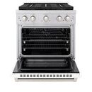 ZLINE 30-Inch 4.2 cu. ft. Paramount Gas Range with 4 Burner DuoPro™ Cooktop and Convection Gas Oven with White Matte Door (PSGR-WM-30)