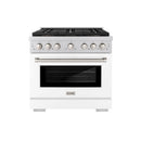 ZLINE 36-Inch 5.2 cu. ft. Paramount Gas Range with 6 Burner DuoPro™ Cooktop and Convection Gas Oven with White Matte Door (PSGR-WM-36)
