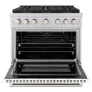 ZLINE 36-Inch 5.2 cu. ft. Paramount Gas Range with 6 Burner DuoPro™ Cooktop and Convection Gas Oven with White Matte Door (PSGR-WM-36)