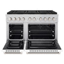ZLINE 48-Inch 6.7 cu. ft. Paramount Gas Range with 8 Burner DuoPro™ Cooktop and Dual Ovens with White Matte Doors (PSGR-WM-48)