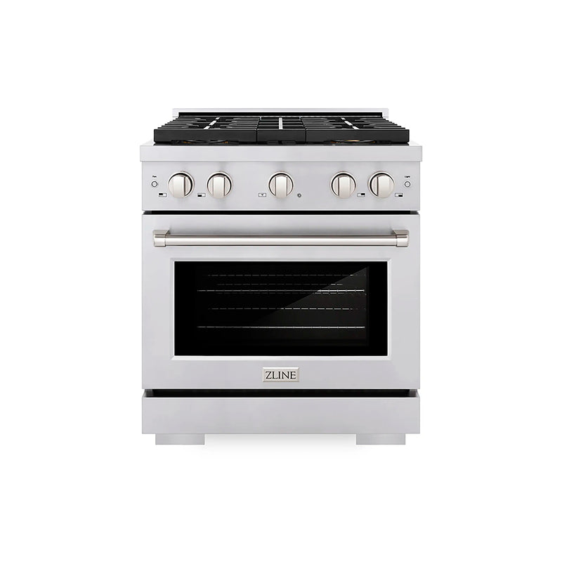 ZLINE 30-Inch 4.2 cu. ft. Paramount Gas Range with 4 Burner DuoPro™ Cooktop and Convection Gas Oven in Stainless Steel (PSGR30)