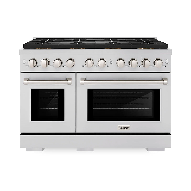 ZLINE 48-Inch 6.7 cu. ft. Paramount Gas Range with 8 Burner DuoPro™ Cooktop and Dual Ovens in Stainless Steel (PSGR48)