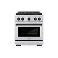 ZLINE Autograph Edition 30-Inch 4.2 cu. ft. Paramount Gas Range with 4 Burner DuoPro™ Cooktop and Convection Gas Oven in Stainless Steel with Matte Black Accents (PSGRZ-30-MB)