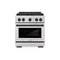 ZLINE Autograph Edition 30-Inch 4.2 cu. ft. Paramount Gas Range with 4 Burner DuoPro™ Cooktop and Convection Gas Oven in Stainless Steel with Matte Black Accents (PSGRZ-30-MB)