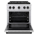 ZLINE Autograph Edition 30-Inch 4.2 cu. ft. Paramount Gas Range with 4 Burner DuoPro™ Cooktop and Convection Gas Oven in Stainless Steel with Matte Black Accents (PSGRZ-30-MB)