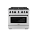 ZLINE Autograph Edition 36-Inch 5.2 cu. ft. Paramount Gas Range with 6 Burner DuoPro™ Cooktop and Convection Gas Oven in Stainless Steel and Matte Black Accents (PSGRZ-36-MB)