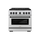 ZLINE Autograph Edition 36-Inch 5.2 cu. ft. Paramount Gas Range with 6 Burner DuoPro™ Cooktop and Convection Gas Oven in Stainless Steel and Matte Black Accents (PSGRZ-36-MB)