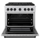 ZLINE Autograph Edition 36-Inch 5.2 cu. ft. Paramount Gas Range with 6 Burner DuoPro™ Cooktop and Convection Gas Oven in Stainless Steel and Matte Black Accents (PSGRZ-36-MB)
