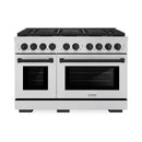 ZLINE Autograph Edition 48-Inch 6.7 cu. ft. Paramount Gas Range with 8 Burner DuoPro™ Cooktop and Dual Ovens in Stainless Steel and Matte Black Accents (PSGRZ-48-MB)
