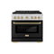 ZLINE Autograph Edition 36-Inch 5.2 cu. ft. Paramount Gas Range with 6 Burner DuoPro™ Cooktop and Convection Gas Oven with Black Matte Door and Champagne Bronze Accents (PSGRZ-BLM-36-CB)