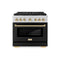 ZLINE Autograph Edition 36-Inch 5.2 cu. ft. Paramount Gas Range with 6 Burner DuoPro™ Cooktop and Convection Gas Oven with Black Matte Door and Polished Gold Accents (PSGRZ-BLM-36-G)