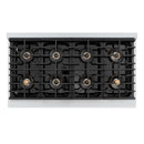 ZLINE Autograph Edition 48-Inch 6.7 cu. ft. Paramount Gas Range with 8 Burner DuoPro™ Cooktop and Dual Ovens with Black Matte Doors and Polished Gold Accents (PSGRZ-BLM-48-G)