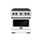ZLINE Autograph Edition 30-Inch 4.2 cu. ft. Paramount Gas Range with 4 Burner DuoPro™ Cooktop and Convection Gas Oven in Stainless Steel with White Matte Door and Matte Black Accents (PSGRZ-WM-30-MB)