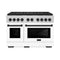 ZLINE Autograph Edition 48-Inch 6.7 cu. ft. Paramount Gas Range with 8 Burner DuoPro™ Cooktop and Dual Ovens with White Matte Doors and Matte Black Accents (PSGRZ-WM-48-MB)