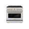 ZLINE Autograph 36-Inch Paramount DuoPro Gas Range in Stainless Steel with Bronze Helix Handle (PSGRZ-36-KCB)