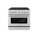 ZLINE Autograph 36-Inch Paramount DuoPro Gas Range in Stainless Steel with Nickel Helix Handle (PSGRZ-36-KPN)