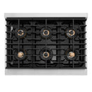 ZLINE Autograph 36-Inch Paramount DuoPro Gas Range in Stainless Steel with Nickel Helix Handle (PSGRZ-36-KPN)