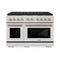 ZLINE Autograph 48-Inch Paramount DuoPro Gas Range in Stainless Steel with Bronze Helix Handles (PSGRZ-48-KCB)