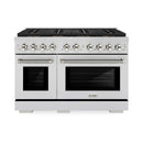 ZLINE Autograph 48-Inch Paramount DuoPro Gas Range in Stainless Steel with Nickel Helix Handles (PSGRZ-48-KPN)