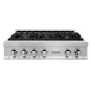 ZLINE 36-Inch Rangetop with 6 Gas Brass Burners in Stainless Steel (RT-BR-36)