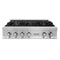 ZLINE 36-Inch Rangetop with 6 Gas Brass Burners in Stainless Steel (RT-BR-36)
